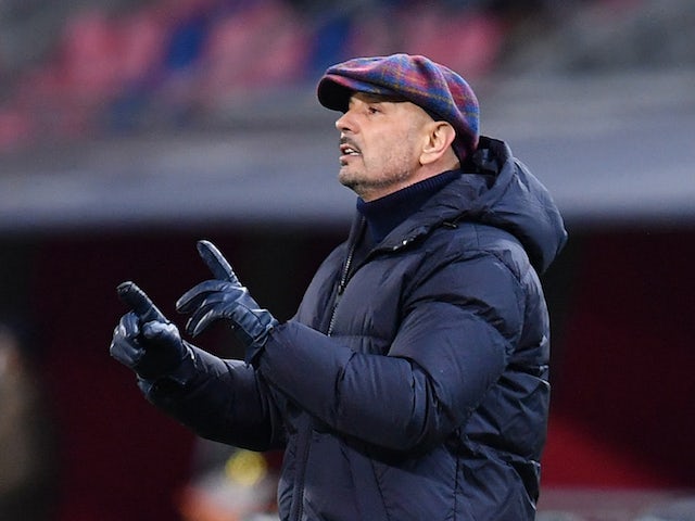 Bologna coach Sinisa Mihajlovic on January 17, 2022