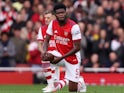 Arsenal's Thomas Partey takes the knee in January 2022