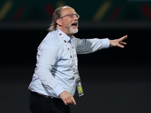 Gambia coach Tom Saintfiet during the match on January 20, 2022