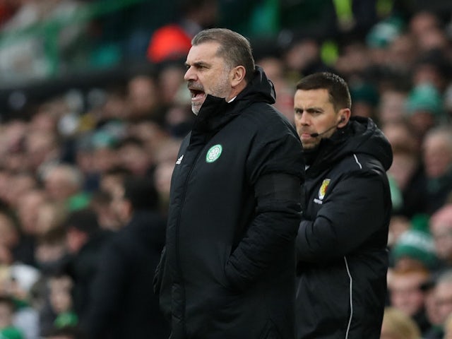 Celtic manager Ange Postecoglou reacts on January 29, 2022