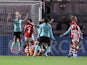 Brighton & Hove Albion Women's Emma Koivisto celebrates scoring their first goal  on January 27, 2022