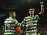 Celtic's Jota celebrates their first goal on January 29, 2022