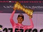 Egan Bernal celebrates winning the Giro d'Italia in May 2021