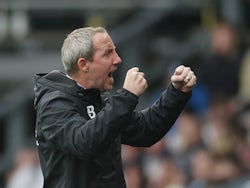 Birmingham City manager Lee Bowyer celebrates scoring their first goal on January 30, 2022