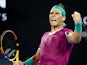 Rafael Nadal reacts at the Australian Open on January 30, 2022