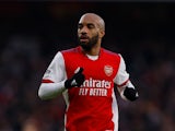 Alexandre Lacazette in action for Arsenal in January 2022