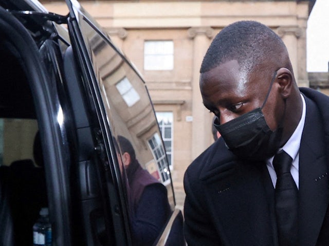 Benjamin Mendy pictured leaving Chester Crown Court on February 2, 2022