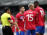 Costa Rica's Bryan Oviedo reacts on January 30, 2022