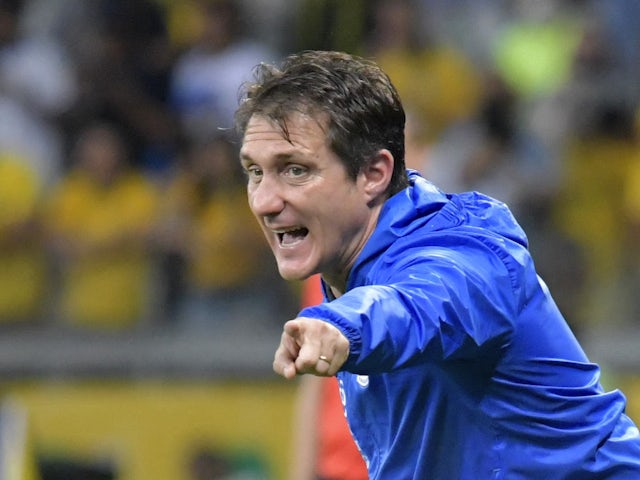Paraguay's manager Guillermo Barros Schelotto on February 1, 2022