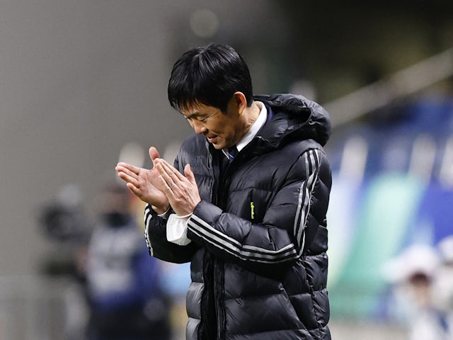 Japan coach Hajime Moriyasu on February 1, 2022