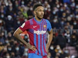Barcelona forward Pierre-Emerick Aubameyang on February 6, 2022