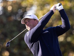 Tom Hoge playing at the AT & T Pebble Beach Pro-AM on February 6, 2022.