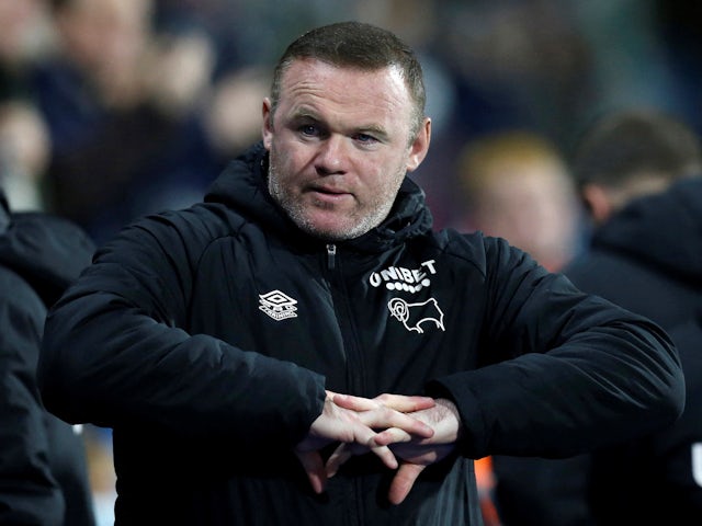 Derby County manager Wayne Rooney on February 2, 2022