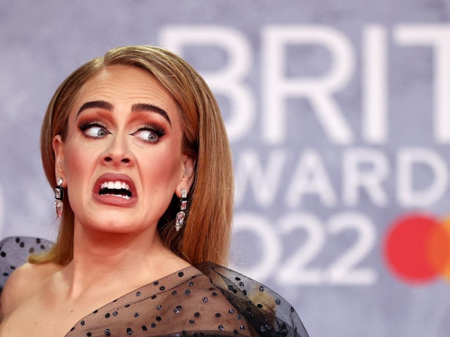 Adele arrives at the Brit Awards on February 8, 2022