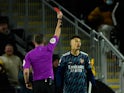 Gabriel Martinelli is sent off for Arsenal against Wolverhampton Wanderers on February 10, 2022