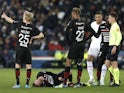 Rennes' Benjamin Bourigeaud after sustaining an injury on February 11, 2022