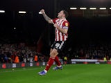 Sheffield United's Billy Sharp celebrates scoring their first goal on February 9, 2022