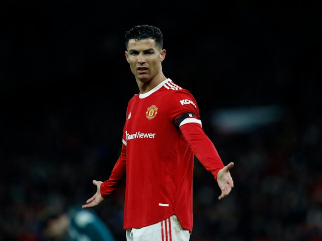 Cristiano Ronaldo nella partita del Manchester United nel febbraio 2022