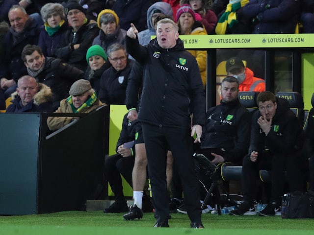 Norwich City manager Dean Smith on February 12, 2022