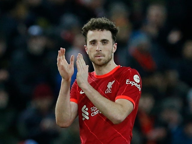 Liverpool attacker Diogo Jota pictured on February 10, 2022