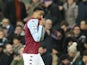 Aston Villa's Ezri Konsa walks off after being sent off on February 9, 2022