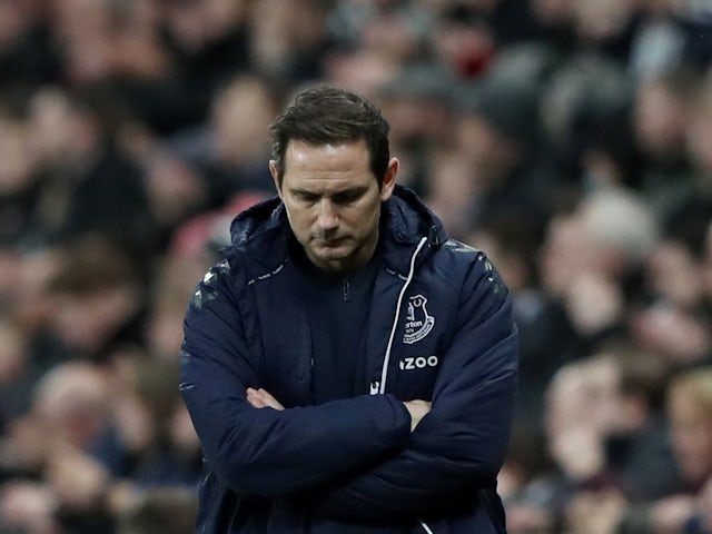 Everton manager Frank Lampard on February 8, 2022
