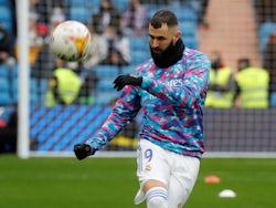  Real Madrid's Karim Benzema during the warm up before the match, January 23, 2022