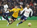Luke Cundle playing for Wolverhampton Wanderers against Tottenham Hotspur on February 13, 2022.