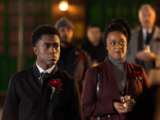 DeMarcus and Pearl on Hollyoaks on February 14, 2022