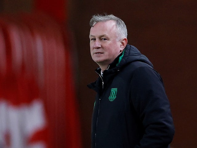 Stoke City manager Michael O'Neill on February 8, 2022