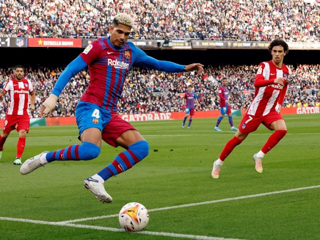 FC Barcelona's Ronald Araujo in action, February 6, 2022