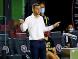 Former Atlanta United interim head coach Stephen Glass reacts during the first half against Inter Miami September 9, 2020