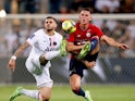 Paris St Germain's Mauro Icardi in action with Lille's Sven Botman on August 1, 2021