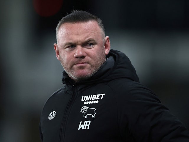 Derby County's manager Wayne Rooney on February 8, 2022