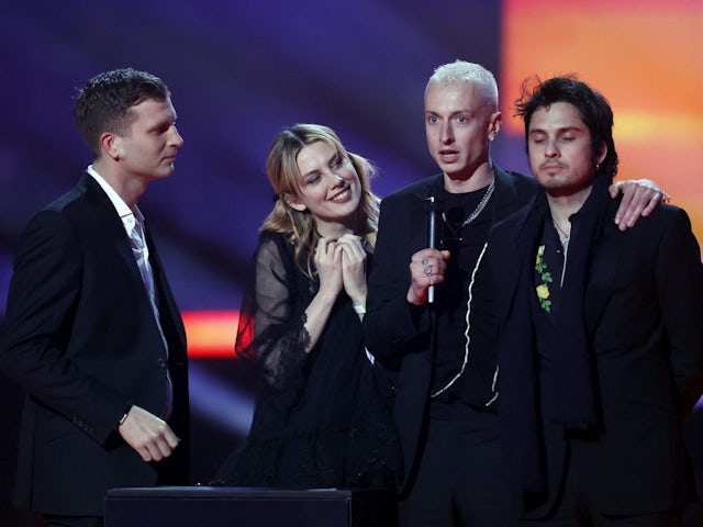 Wolf Alice collect the award for Best Group at the Brits on February 8, 2022