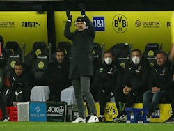 Borussia Monchengladbach coach Adi Hutter on February 20, 2022