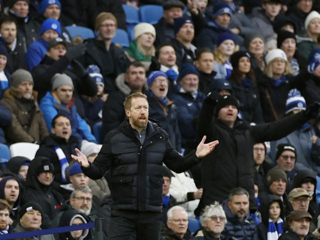 Brighton & Hove Albion manager Graham Potter reacts on February 19, 2022