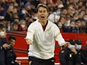 Sevilla coach Julen Lopetegui reacts on February 17, 2022