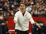 Sevilla coach Julen Lopetegui reacts on February 17, 2022