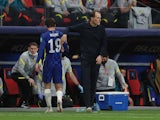 Chelsea midfielder Mason Mount hobbles off injured during the Club World Cup final on February 12, 2022.