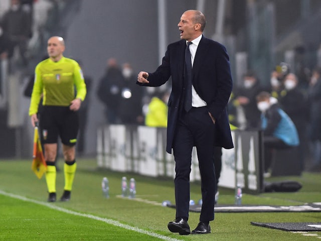 Juventus coach Massimiliano Allegri on February 18, 2022