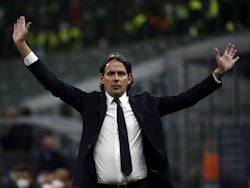 Inter Milan coach Simone Inzaghi on February 20, 2022