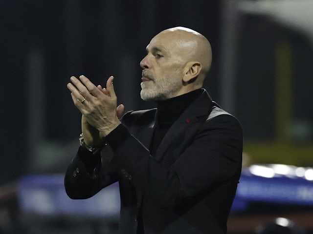 AC Milan coach Stefano Pioli on February 19, 2022