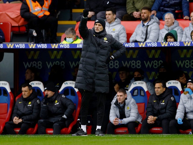 Chelsea head coach Thomas Tuchel during the Premier League fixture at Crystal Palace on February 19, 2022.