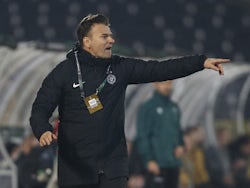 Partizan Belgrade coach Aleksandar Stanojevic reacts on February 24, 2022