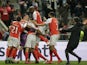 Braga players celebrate after winning the penalty shoot-out on February 24, 2022