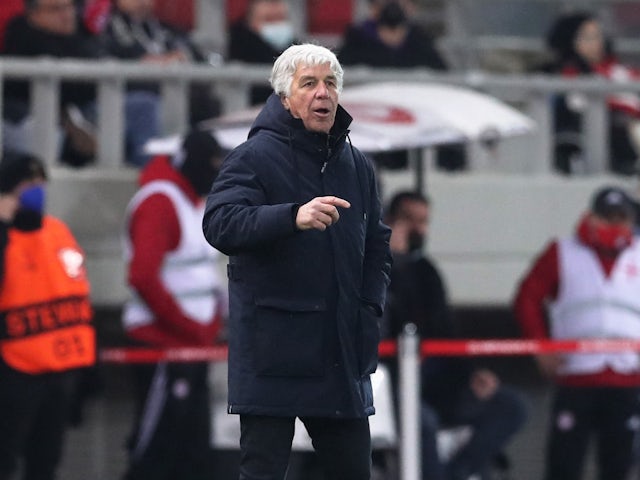 Atalanta coach Gian Piero Gasperini on February 24, 2022