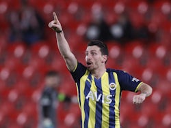 Fenerbahce's Mert Yandas celebrates scoring their first goal on February 24, 2022