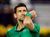 Novak Djokovic in action at the Dubai Tennis Championships on February 21, 2022