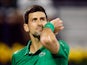 Novak Djokovic in action at the Dubai Tennis Championships on February 21, 2022